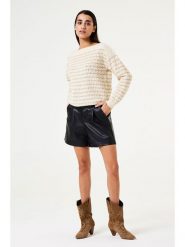 Garcia Sweter w kolorze kremowym rozmiar: M. Brązowe swetry Garcia, m, bez wzorów, ze splotem, bez ramiączek. Za 100.04 zł.