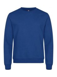 Clique Basic Roundneck bluza unisex niebieska, stabilizowany materiał. Niebieskie bluzy CLIQUE, s, bez wzorów, z bawełny, bez kaptura. Za 158.26 zł.