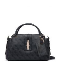 Guess Torebka Yvonne Logo HWSG23 78060 Czarny. Czarne torebki klasyczne Guess, z aplikacjami, ze skóry, bez dodatków. Za 634.99 zł.