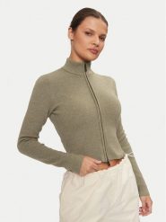 Dickies Sweter Helena DK0A864O Zielony Slim Fit. Zielone swetry Dickies, l, bez wzorów, z bawełny, bez ramiączek. Za 279.99 zł.