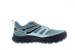 Buty trailowe damskie Inov-8 TrailFly. Zielone buty do biegania Inov-8, bez wzorów, z materiału, bez zapięcia, do biegania. Za 313.49 zł.
