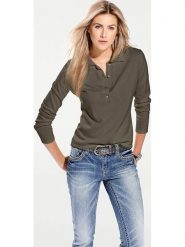 Heine Sweter w kolorze khaki rozmiar: 36. Brązowe swetry Heine, bez wzorów, z bawełny, bez ramiączek. Za 72.95 zł.