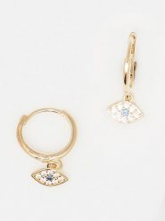 OR ÉCLAT Złote kolczyki-kreole "Annabelle" z cyrkoniami rozmiar: onesize. Żółte kolczyki Or Éclat, z cyrkonią, złote. Za 260.99 zł.