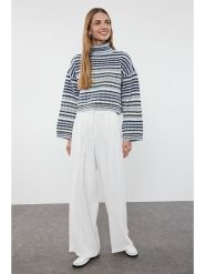 Trendyol Sweter w kolorze szaro-niebieskim rozmiar: S. Niebieskie swetry Trendyol, s, bez wzorów, prążkowane, bez ramiączek. Za 73.99 zł.