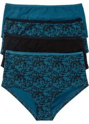Figi maxi panty z bawełny organicznej (4 pary). Czarne figi bonprix, bez wzorów, z bawełny. Za 59.99 zł.