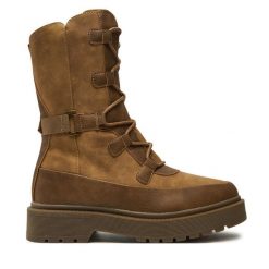 Kozaki Kimberfeel. Brązowe kozaki Kimberfeel, bez wzorów, bez obcasa, na płaskiej podeszwie, bez zapięcia. Za 679.99 zł.
