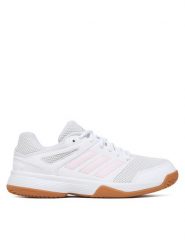 Adidas Buty halowe Speedcourt Indoor Shoes KK2067 Biały. Białe buty treningowe adidas, bez wzorów, z materiału, bez zapięcia. Za 239.99 zł.