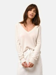 Just Cashmere Kaszmirowy sweter "Phoebe" w kolorze kremowym rozmiar: XL. Brązowe swetry Just Cashmere, xl, bez wzorów, z kaszmiru, bez ramiączek. Za 345.36 zł.