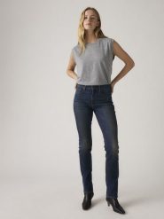 Levi's Dżinsy "724" - Slim fit - w kolorze granatowym rozmiar: W31/L32. Niebieskie jeansy Levi's, l, z aplikacjami, ze skóry, klasyczne, z podwyższonym stanem. Za 159.95 zł.