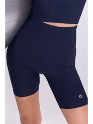 Onamaste Szorty sportowe "Lotus" w kolorze granatowe rozmiar: S/M. Niebieskie szorty sportowe Onamaste, bez wzorów, z materiału, z podwyższonym stanem, outdoorowe. Za 124.11 zł.