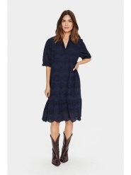 SAINT TROPEZ Sukienka w kolorze granatowym rozmiar: L. Niebieskie sukienki Saint Tropez, l, bez wzorów, z bawełny, bez kołnierzyka, bez ramiączek, midi. Za 166.10 zł.