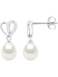 Pearline Srebrne kolczyki-wkrętki z perłami rozmiar: onesize. Białe kolczyki Pearline, z cyrkonią, srebrne. Za 173.99 zł.