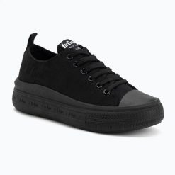 Trampki damskie Lee Cooper LCW-26-44-4484LA. Czarne trampki COOPER, bez wzorów, z gumy, przed kostkę, bez zapięcia. Za 112.23 zł.