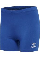 Szorty damskie Hummel hmlhmlCORE volley hipster. Niebieskie szorty sportowe Hummel, bez wzorów, z bawełny, z standardowym stanem, na fitness i siłownię. Za 107.00 zł.