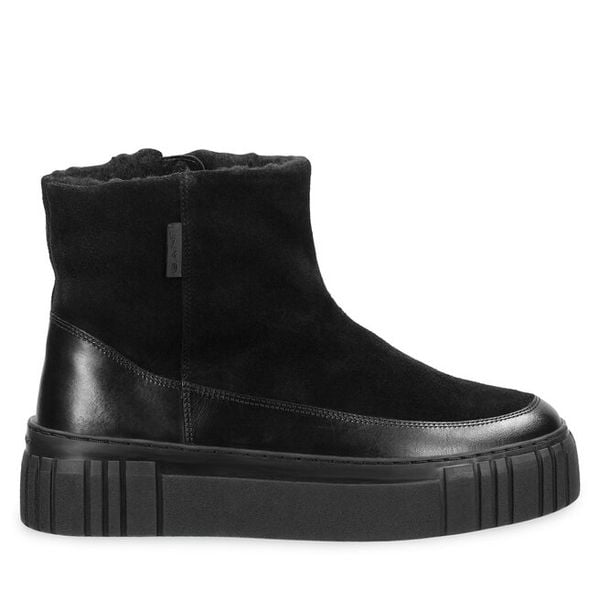 Botki Gant. Czarne botki Gant, bez wzorów, bez obcasa, na płaskiej podeszwie, bez zapięcia. Za 619.99 zł.