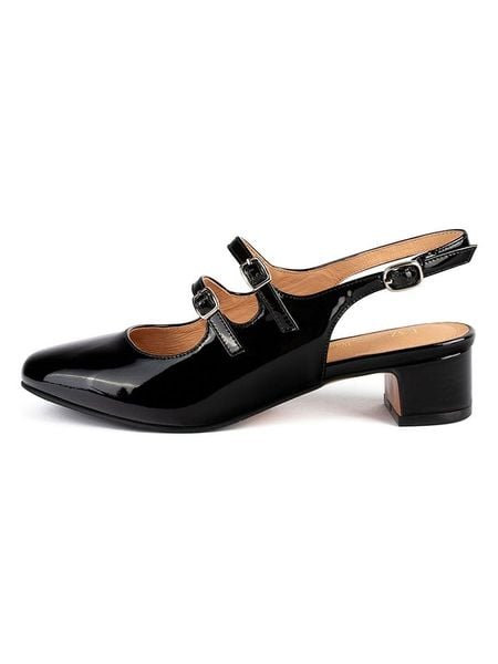 Loft37 Skórzane czółenka w kolorze czarnym z paskiem rozmiar: 39. Czarne czółenka loft37, bez wzorów, klasyczne, bez obcasa, bez zapięcia. Za 310.38 zł.