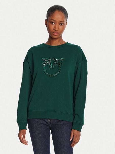 PINKO Bluza Nelly 100534 A2RO Zielony Regular Fit. Zielone bluzy Pinko, m, bez wzorów, z bawełny, bez ramiączek, bez kaptura. Za 929.99 zł.