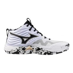 Buty halowe Mizuno Wave Momentum Elite Mid. Białe buty treningowe Mizuno, bez wzorów, z materiału, bez zapięcia, do siatkówki, mizuno wave. Za 839.99 zł.
