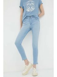 Wrangler Dżinsy - Skinny fit - w kolorze błękitnym rozmiar: W27/L30. Niebieskie jeansy Wrangler, l, z aplikacjami, klasyczne, z podwyższonym stanem. Za 184.46 zł.