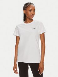 KARL LAGERFELD T-Shirt Essential 245W1714 Biały Regular Fit. Białe t-shirty KARL LAGERFELD, xs, bez wzorów, z bawełny, bez kołnierzyka, bez ramiączek. Za 199.99 zł.