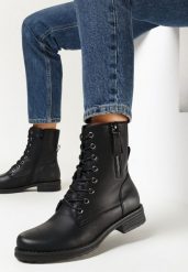 Czarne Botki Workery z Ozdobnym Suwakiem Tessalle. Czarne botki Born2be, bez wzorów, z jeansu, eleganckie, bez obcasa, na obcasie, bez zapięcia. W wyprzedaży za 142.49 zł.