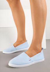 Jasnoniebieskie Tenisówki Vices Basic z Materiałowymi Gumkami Aretela. Niebieskie trampki Renee, bez wzorów, z jeansu, eleganckie, bez zapięcia. W wyprzedaży za 39.99 zł.