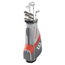 Zestaw do golfa dla praworęcznej kobiety Wilson Golf 1200 TPX 1,5,6,7-S,P,B. Szare swetry Wilson, l, bez wzorów, z materiału, bez ramiączek. Za 1,912.50 zł.