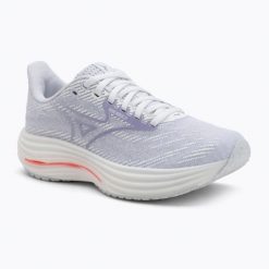 Buty do biegania damskie Mizuno Wave Rider 29 white/icelandic blue/strikingcoral. Białe buty do biegania Mizuno, bez wzorów, z materiału, bez zapięcia, do biegania, mizuno wave. Za 379.99 zł.