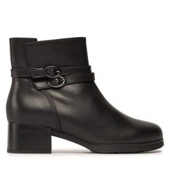Botki Gabor. Czarne botki Gabor, bez wzorów, bez obcasa, na słupku, bez zapięcia. Za 349.99 zł.