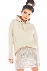 Spódniczka Mini na Gumce z Cekinami - Beżowa. Brązowe spódnice Awama, l, bez wzorów, z materiału, mini. Za 183.90 zł.