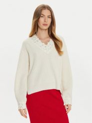 TWINSET Sweter 242TT3422 Biały Loose Fit. Białe swetry Twinset, l, bez wzorów, z syntetyku, bez ramiączek. Za 469.99 zł.