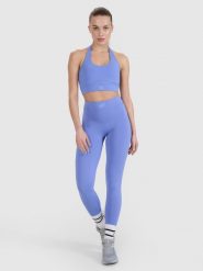 4F Legginsy treningowe szybkoschnące 4F x Anna Lewandowska - niebieskie M. Niebieskie legginsy 4f, bez wzorów, z dzianiny, klasyczne. Za 129.99 zł.