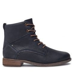 Botki Josef Seibel. Niebieskie botki Josef Seibel, bez wzorów, bez obcasa, na płaskiej podeszwie, bez zapięcia. Za 399.99 zł.
