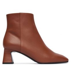 Botki Pollini. Brązowe botki Pollini, bez wzorów, bez obcasa, na słupku, bez zapięcia. Za 1,349.00 zł.