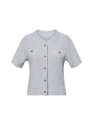 Marie Lund kardigan z krótkim rękawem Kobiety Bawełna szary, XXL. Szare swetry Marie Lund, xxl, bez wzorów, z bawełny, eleganckie, bez ramiączek. Za 169.95 zł.