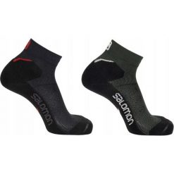 Skarpety sportowe do biegania Salomon Speedcross Ankle 2 pary. Czarne skarpetki Salomon, bez wzorów, do biegania. Za 105.00 zł.