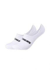 Skarpetki sportowe dla dorosłych 2PPK Mesh Ventilation Footies Socks. Białe skarpetki Skechers, bez wzorów, z bawełny. Za 29.99 zł.