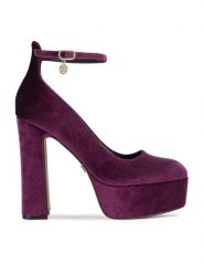 Nine West Czółenka WFA3040-1 Fioletowy. Fioletowe czółenka Nine West, bez wzorów, z materiału, bez obcasa, bez zapięcia. Za 249.99 zł.