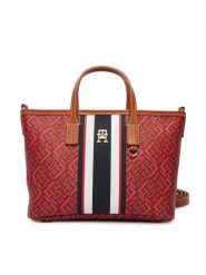Tommy Hilfiger Torebka Th Monoplay Mini Tote Stripe Le AW0AW18389 Czerwony. Czerwone torebki klasyczne Tommy Hilfiger, bez wzorów, ze skóry, bez dodatków. Za 649.99 zł.