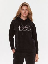 Guess Bluza Aleta V3BQ01 KBC00 Czarny Regular Fit. Czarne bluzy Guess, s, z aplikacjami, z syntetyku, bez kaptura. Za 229.99 zł.