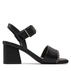 Sandały Clarks. Czarne sandały Clarks, bez wzorów, bez obcasa, na słupku, bez zapięcia. Za 339.99 zł.