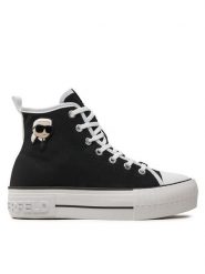 KARL LAGERFELD Trampki KL60444 Czarny. Czarne trampki KARL LAGERFELD, bez wzorów, z materiału, bez zapięcia. Za 429.99 zł.