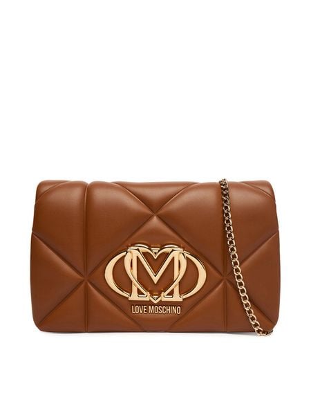 LOVE MOSCHINO Torebka JC4043PP1OLC0200 Brązowy. Brązowe kopertówki Love Moschino, bez wzorów, ze skóry, wizytowe, bez dodatków. Za 468.99 zł.