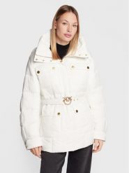 Pinko Kurtka puchowa Olga 1G18JC A082 Biały Relaxed Fit. Białe kurtki Pinko, bez wzorów, z puchu, bez kaptura. Za 1,429.00 zł.