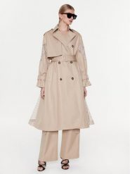 MSGM Trencz 3441MDC04Y 237104 Beżowy Regular Fit. Brązowe płaszcze MSGM, bez wzorów, z bawełny, bez kaptura. Za 5,069.00 zł.