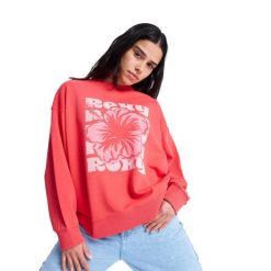 Bluza dla Kobiety LINEUP TERRY Czerwony. Czerwone bluzy bez kaptura Roxy, m, bez wzorów, z bawełny, bez kaptura. Za 249.99 zł.