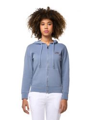 Bluza z kaptur na co dzień na siłownię. Niebieskie bluzy LEONE 1947 APPAREL, xl, bez wzorów, bez ramiączek, z kapturem. Za 168.36 zł.