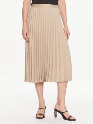 Tommy Hilfiger Spódnica plisowana Fluid WW0WW41793 Beżowy Regular Fit. Brązowe spódnice Tommy Hilfiger, bez wzorów, z syntetyku, midi. Za 349.99 zł.