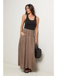 Le Monde du Lin Lniana spódnica w kolorze szarobrązowym rozmiar: 36/38. Brązowe spódnice Le Monde du Lin, bez wzorów, ze lnu, maxi. Za 152.99 zł.