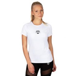 Koszulka treningowa damska Morotai Premium Basic Logo. Białe t-shirty sportowe MOROTAI, xs, bez wzorów, z elastanu, bez ramiączek. W wyprzedaży za 64.00 zł.